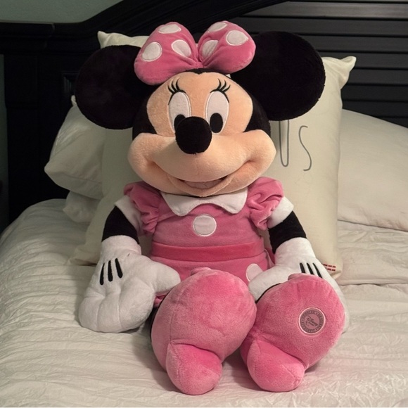 Disney Other - Disney Pink Plush Minnie Mouse with Authentic Stamp